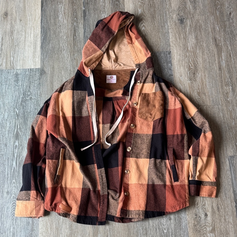 Plaid Hooded Women's Jacket
